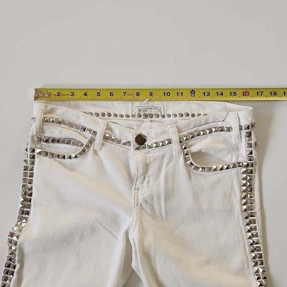 CURRENT/ ELLIOTT The CROP skinny White STUDS Denim Jeans - Picture 8 of 10